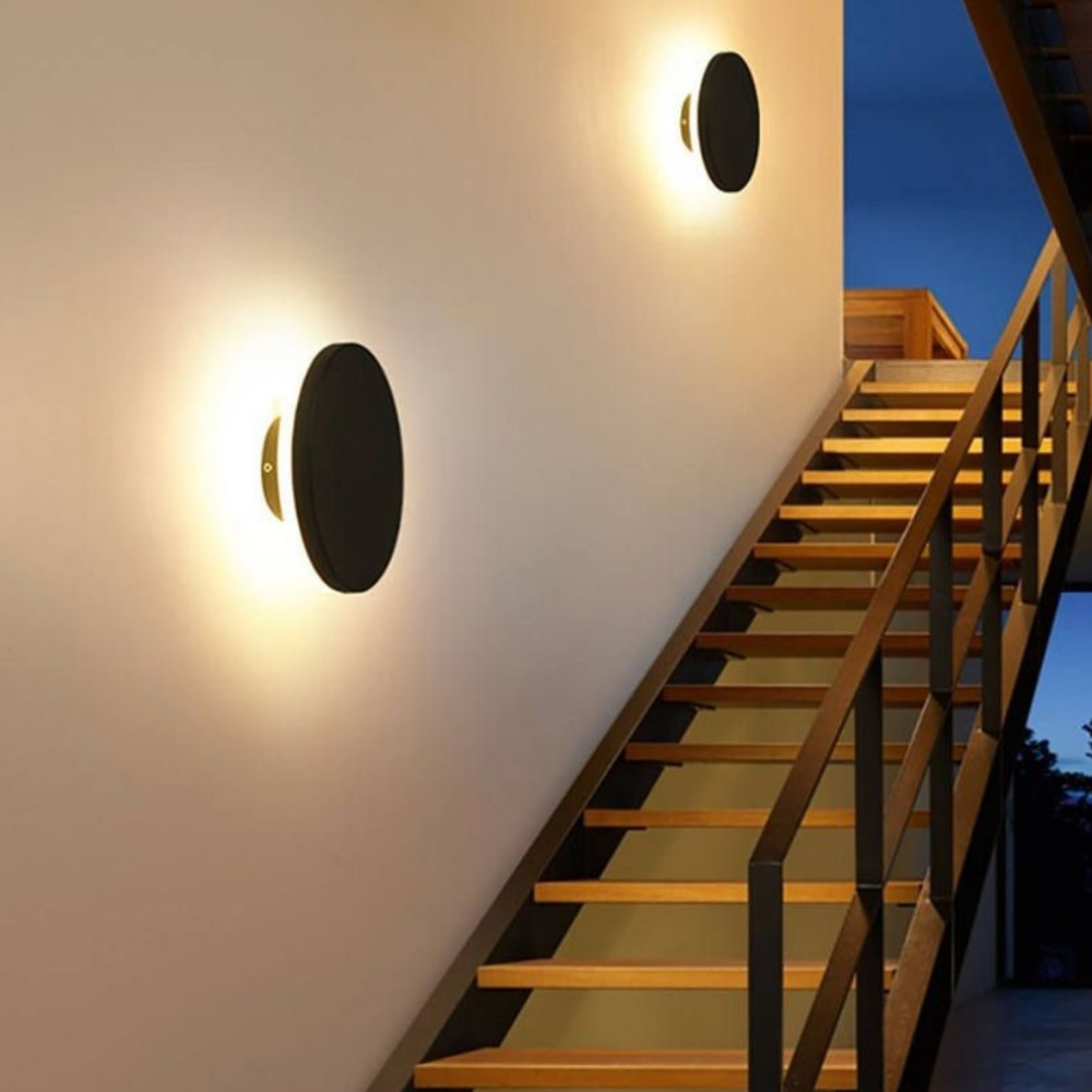 Architectural Floating Disc Wall Lamp - Round Aluminum LED Accent Light