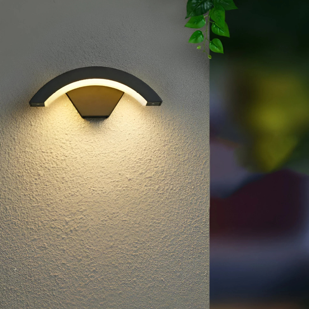 Outdoor Wall Light with Motion Sensor - Arched Modern Design