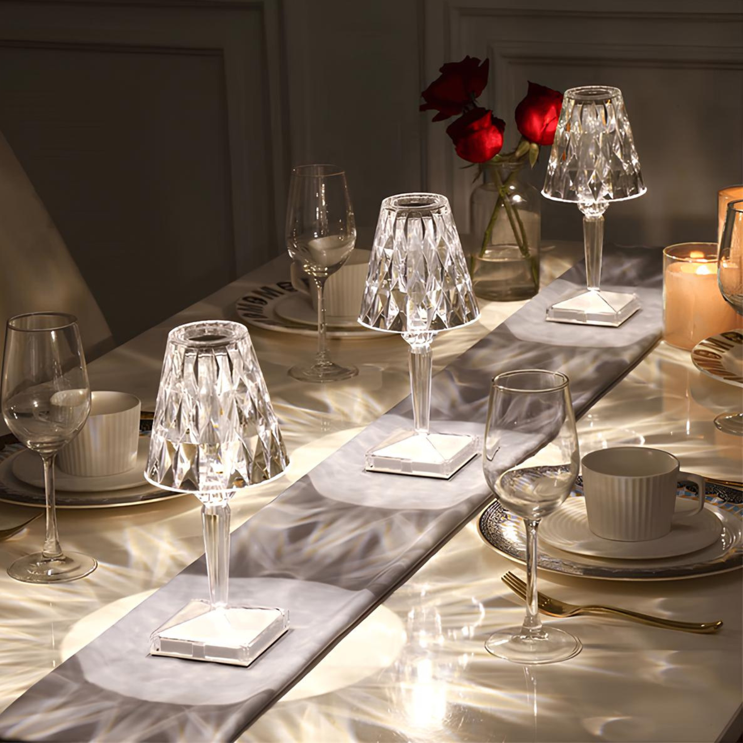 Rechargeable Cordless Crystal LED Lamp