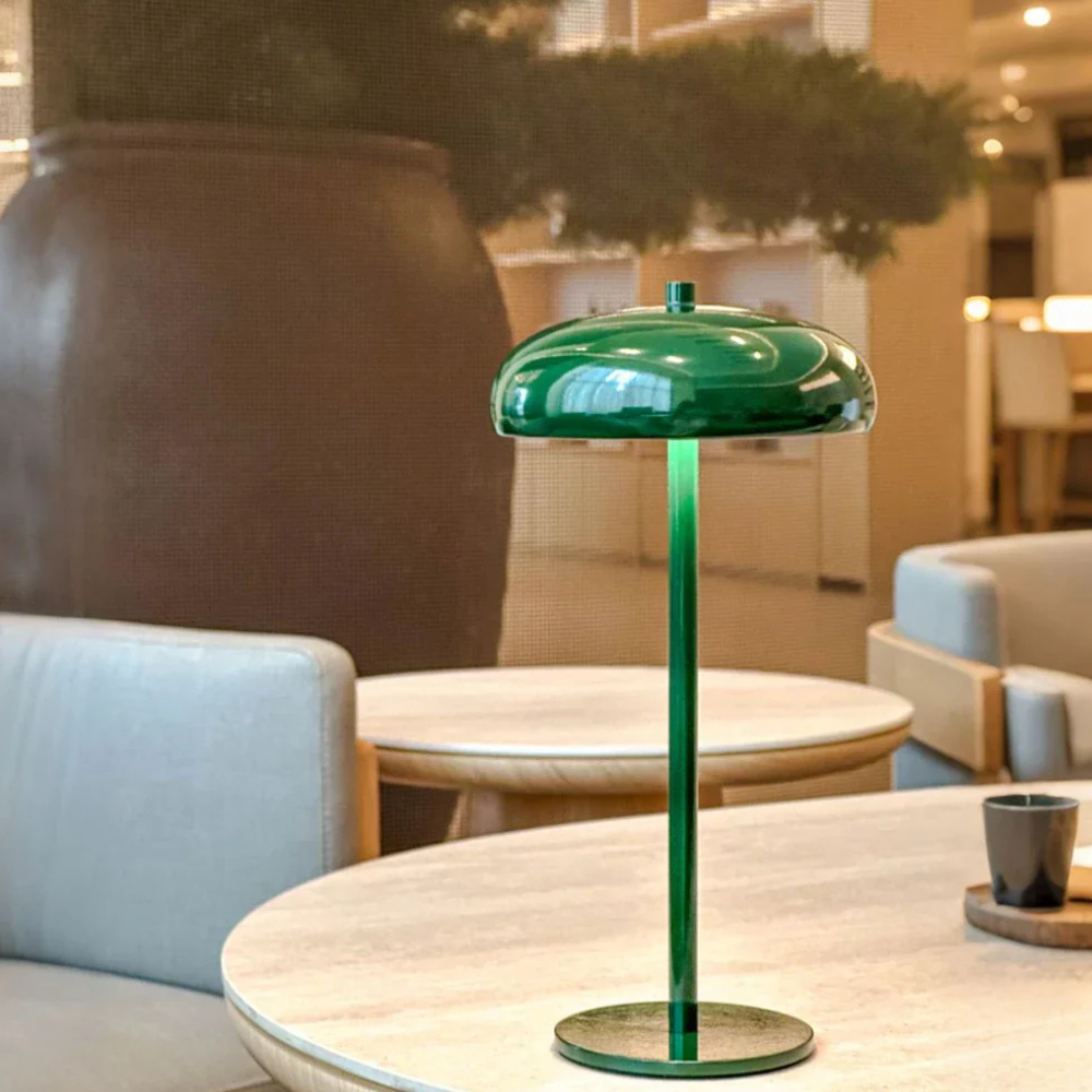 Lampe de chevet rechargeable avec commande tactile - Lampe de travail moderne en métal forme champignon