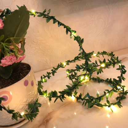 Willow Leaf Fairy Lights - Artificial Vine LED String Garland