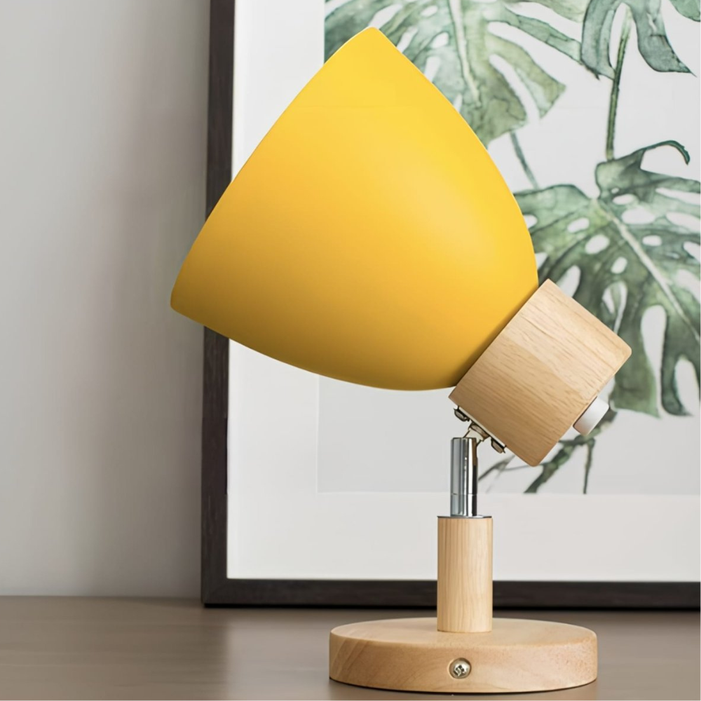 Nordische matte Wandleuchte mit Naturholz – moderne schwenkbare Arbeitsleuchte