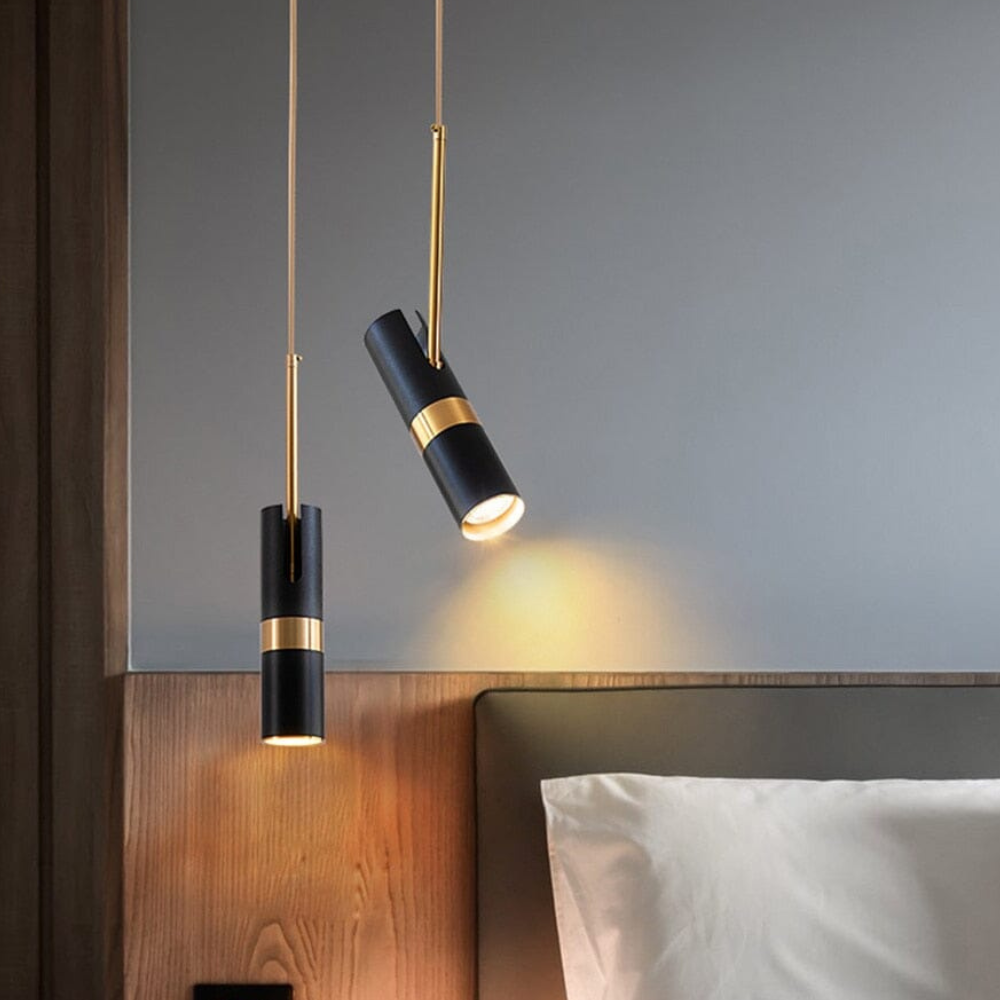 Lampe suspendue directionnelle réglable avec bande métallique - Moderne et minimaliste