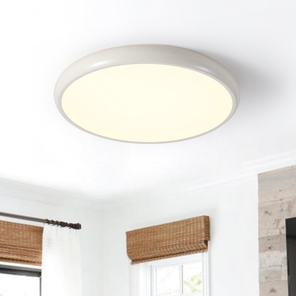 Plafonnier LED encastré avec cadre en acrylique effet bois - Style scandinave