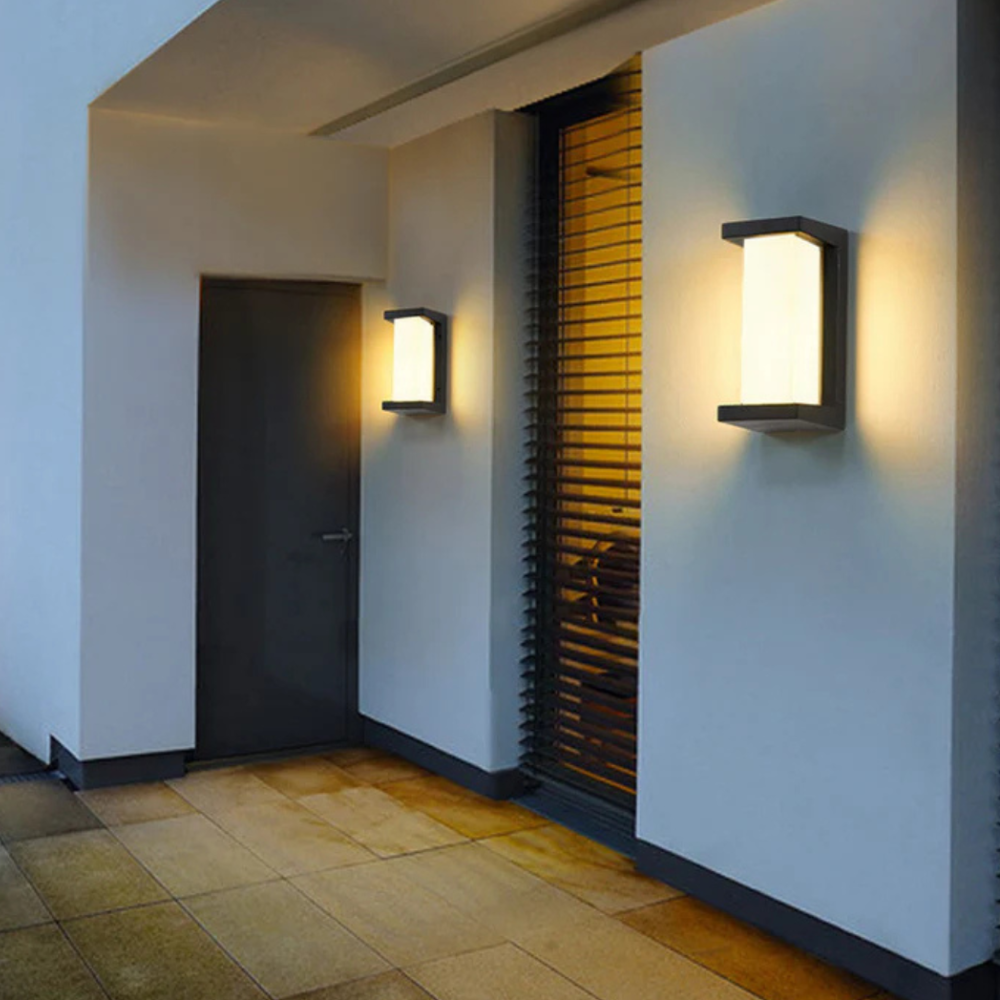 Modern Motion Sensor Outdoor Wall Light - Architectural Weather Resistant Wall Sconce