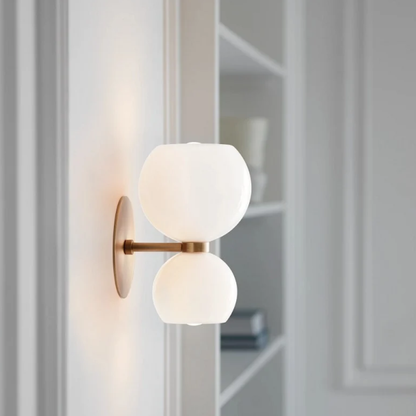 Modern Hourglass Glass Wall Sconce - Dual-Globe Geometric Wall Light