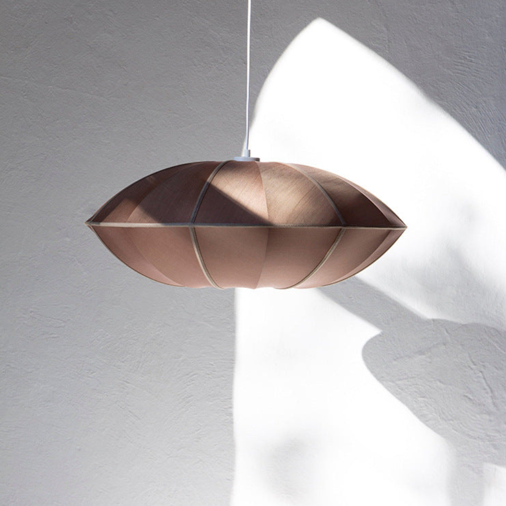 Textil-Pendelleuchte mit Metallrahmen – Modernes skandinavisches Neutral