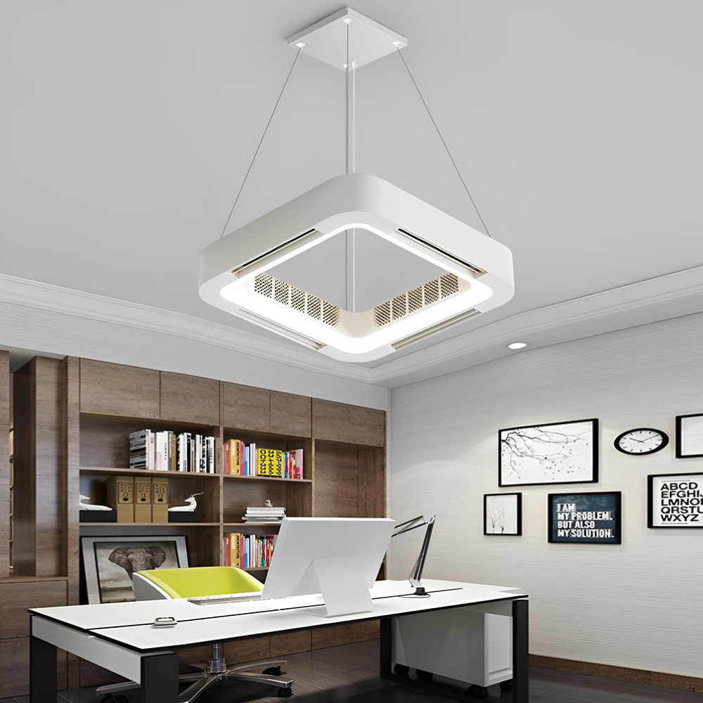 Ceiling Fan with Light and Bladeless Internal Ventilation - High-Modern Style