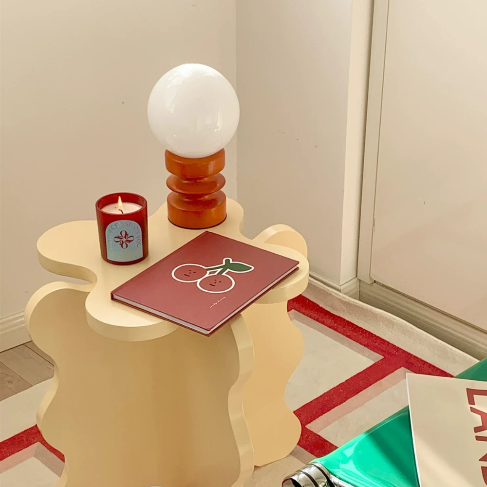 Table Lamp with Frosted Glass Globe Shade - Modern Mid Century Retro