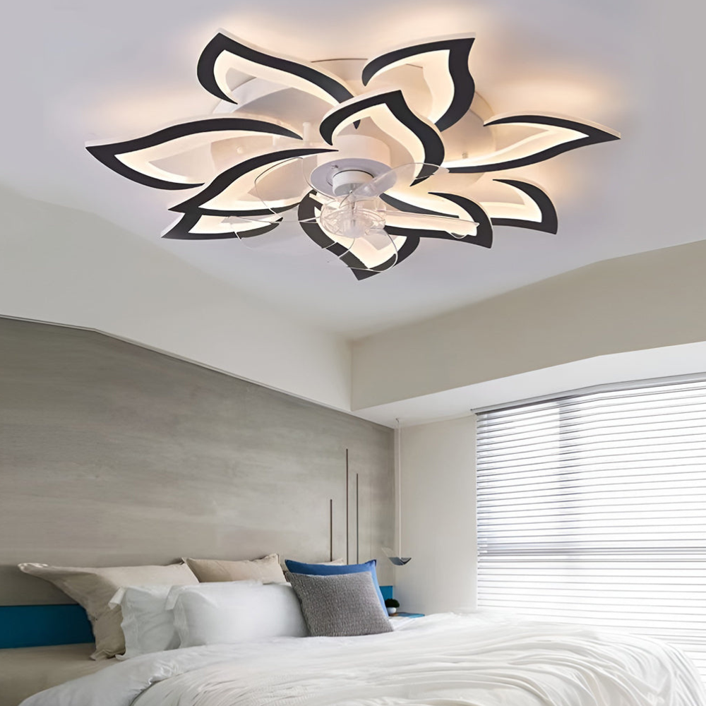 Deckenventilator zum Einbau mit Licht und integrierter LED-Beleuchtung – Moderner Kunststil