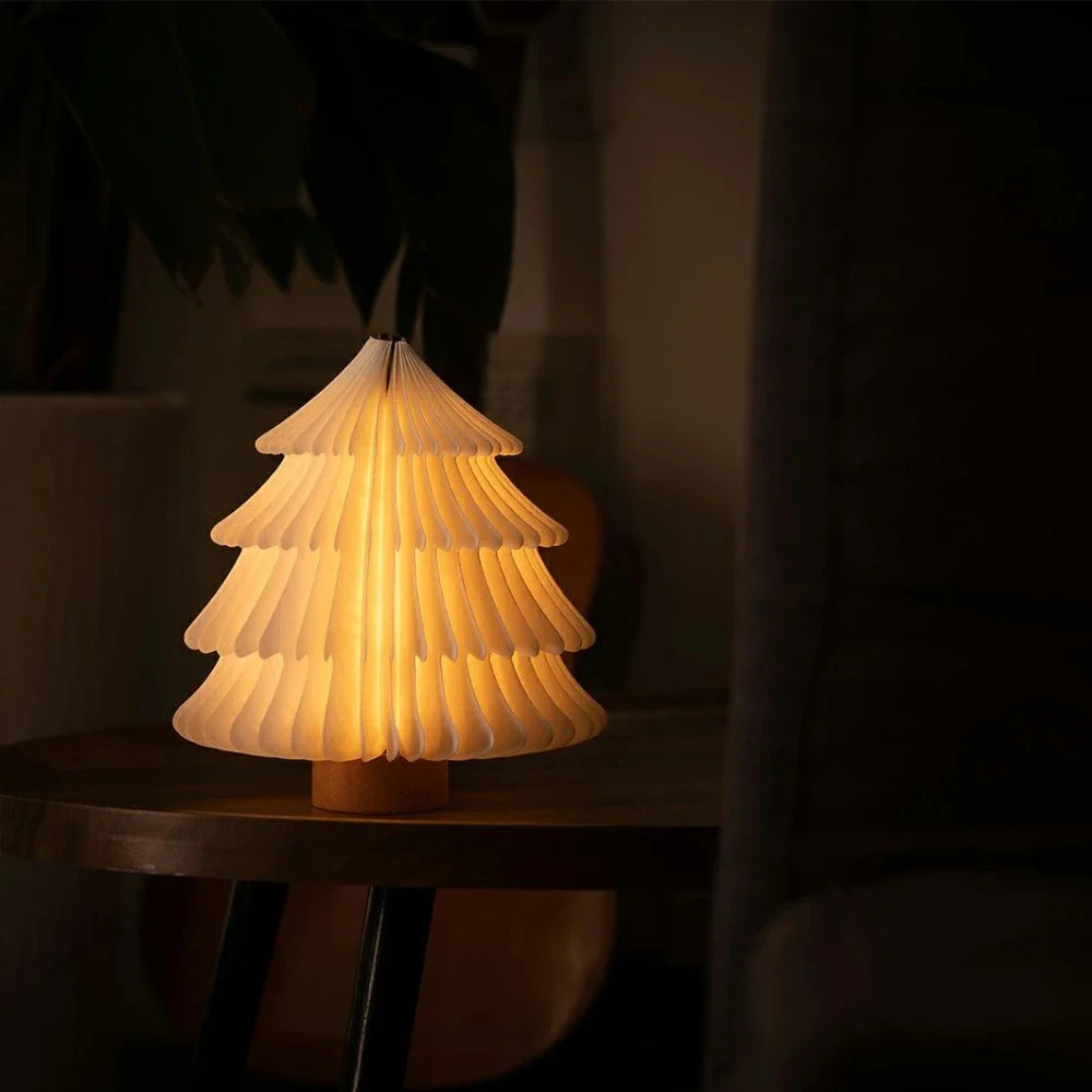Lampe en papier pliable à DEL - Veilleuse en style accordéon