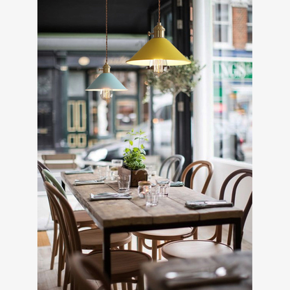 Modern Brass-Neck Cone Pendant Light - Vibrant Matte Industrial Pendant Lights