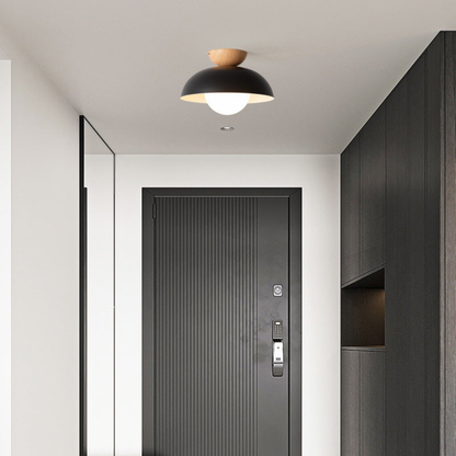 Flush Mount Ceiling Light with Nested Dome - Modern Mid Century Metal