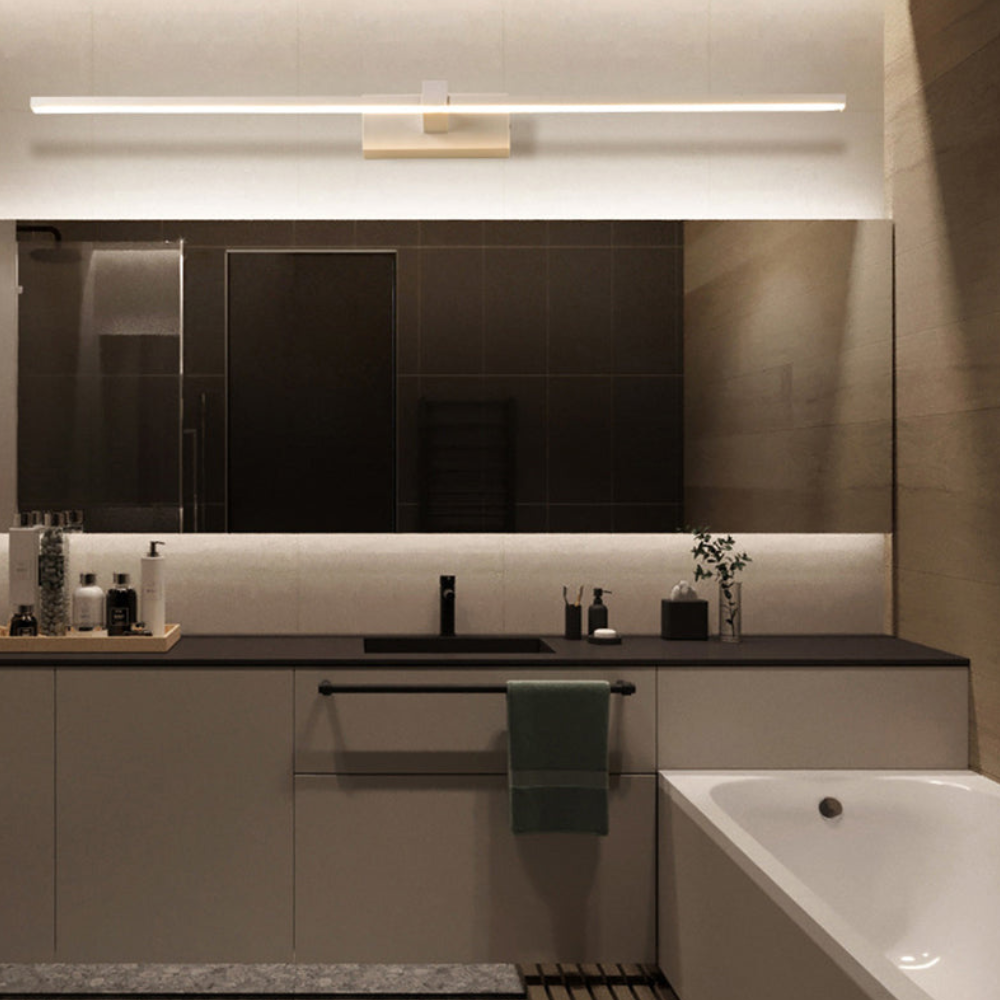 Lumières de salle de bain au-dessus du miroir avec barre linéaire ultra-fine - Moderne et minimaliste