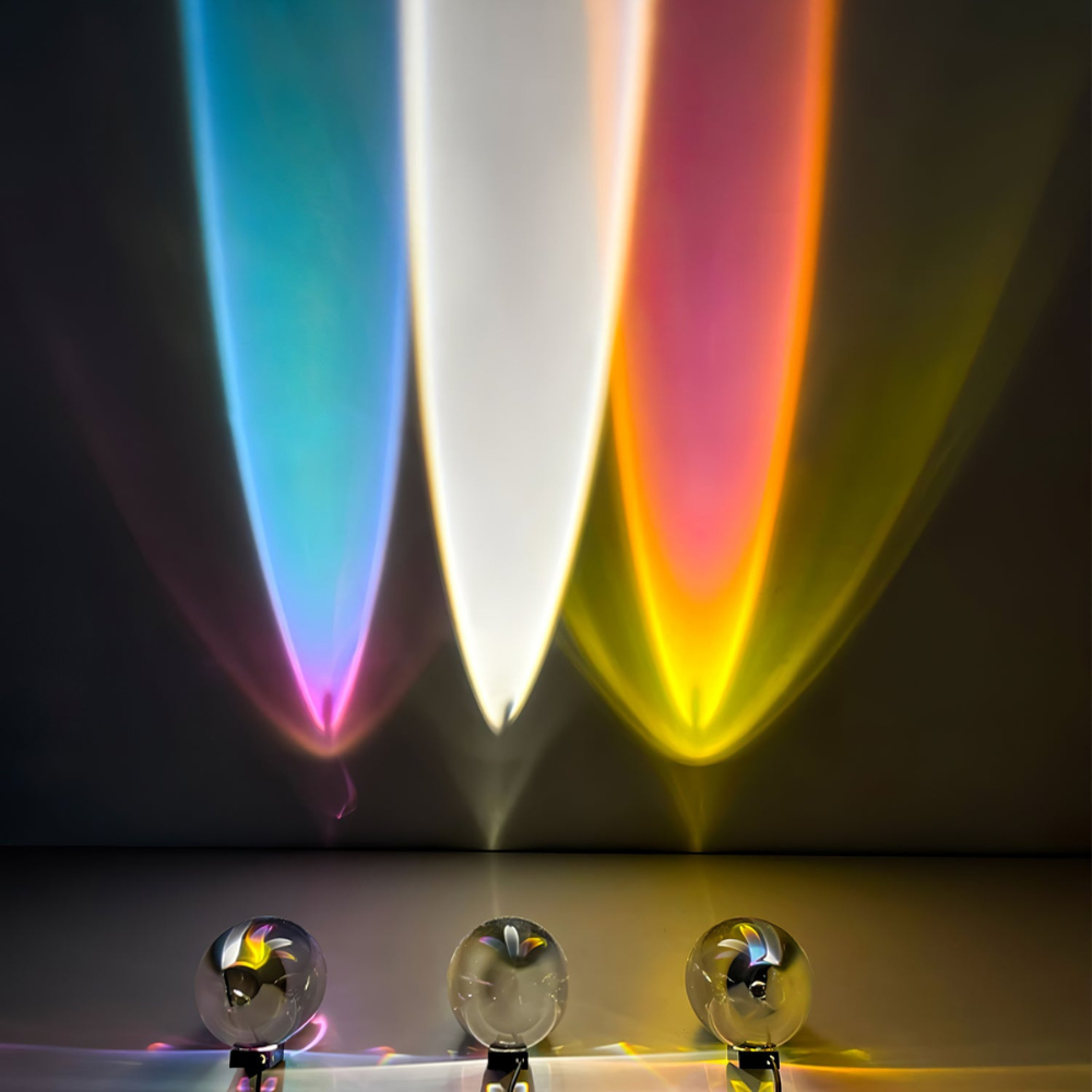 Modern Mid Century Crystal Glass Oval LED Table Lamp - Sunset Mood Accent Light