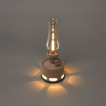 Mid-Century Modern Rechargeable LED Lantern - Vintage Battery Table Lamp