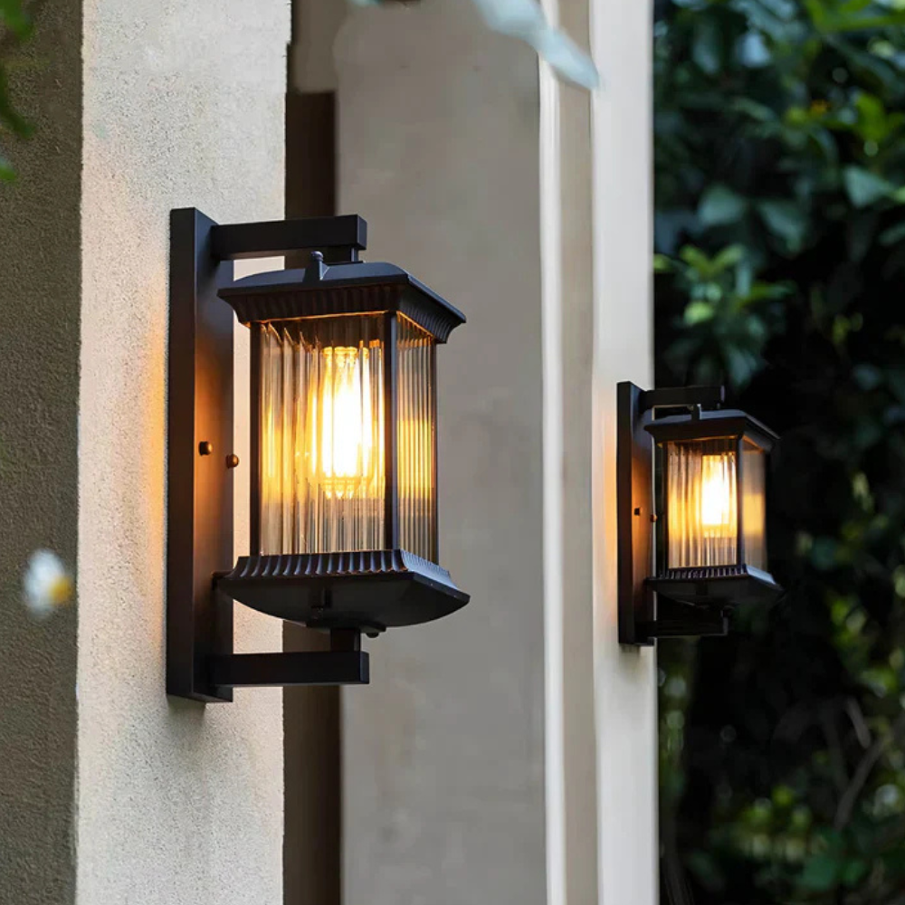 Entryway Light Fixtures for Porch and Patio - Tiered Glass Wall Light