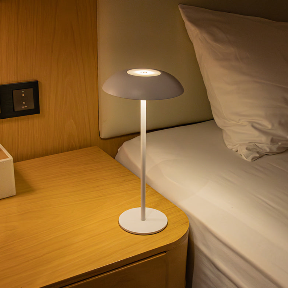 Rechargeable LED Table Lamp - Cordless Iron Desk Light - Modern Minimalist