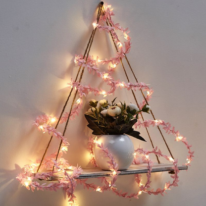 Willow Leaf Fairy Lights - Artificial Vine LED String Garland