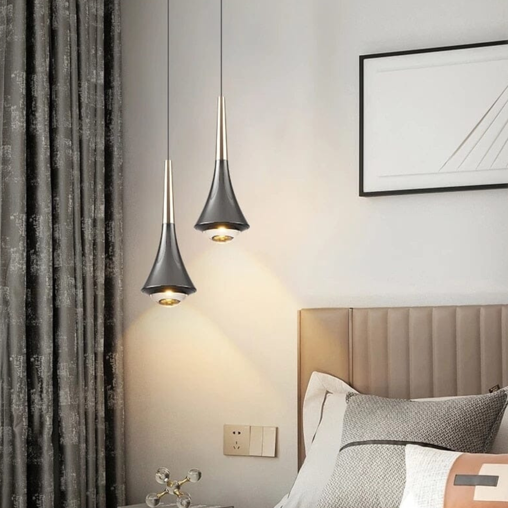 Teardrop Aluminium-Hängeleuchte mit Glasfuß – Modernes Wassertropfen-Design