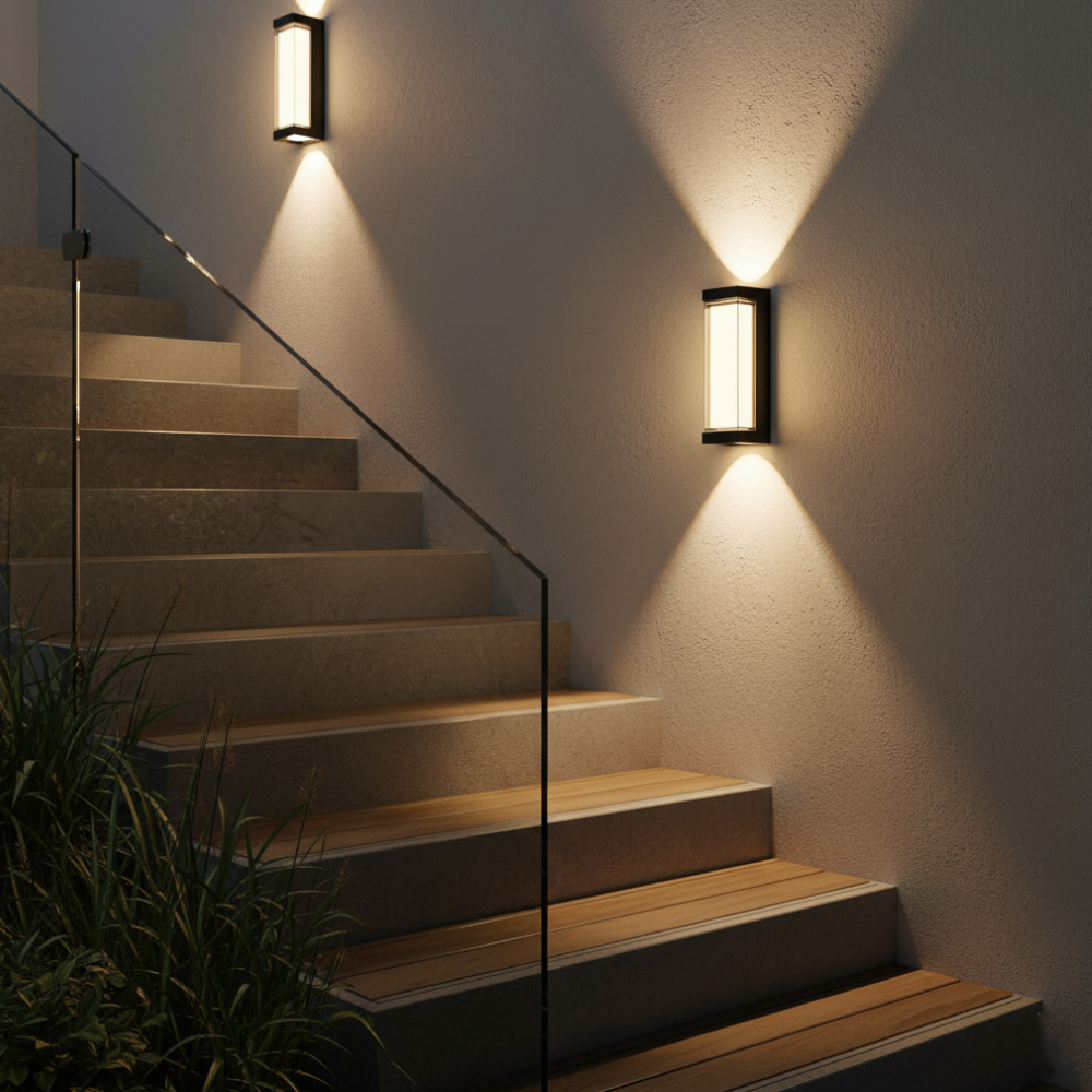 Außen-LED-Verandaleuchten mit integrierter LED und mattierter Acryllinse