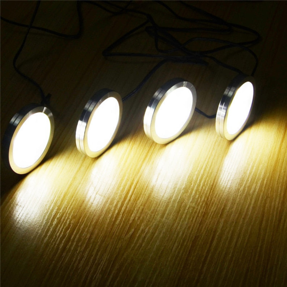 LED-Pucklichter mit kabelloser Fernbedienung und Dimmer – 120 Grad breiter Lichtstrahl