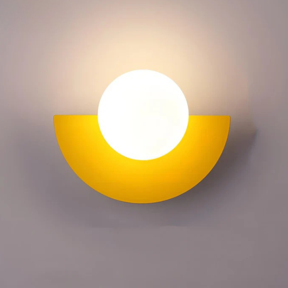 Modern Crescent Globe Wall Sconce - Geometric Half-Moon Wall Light