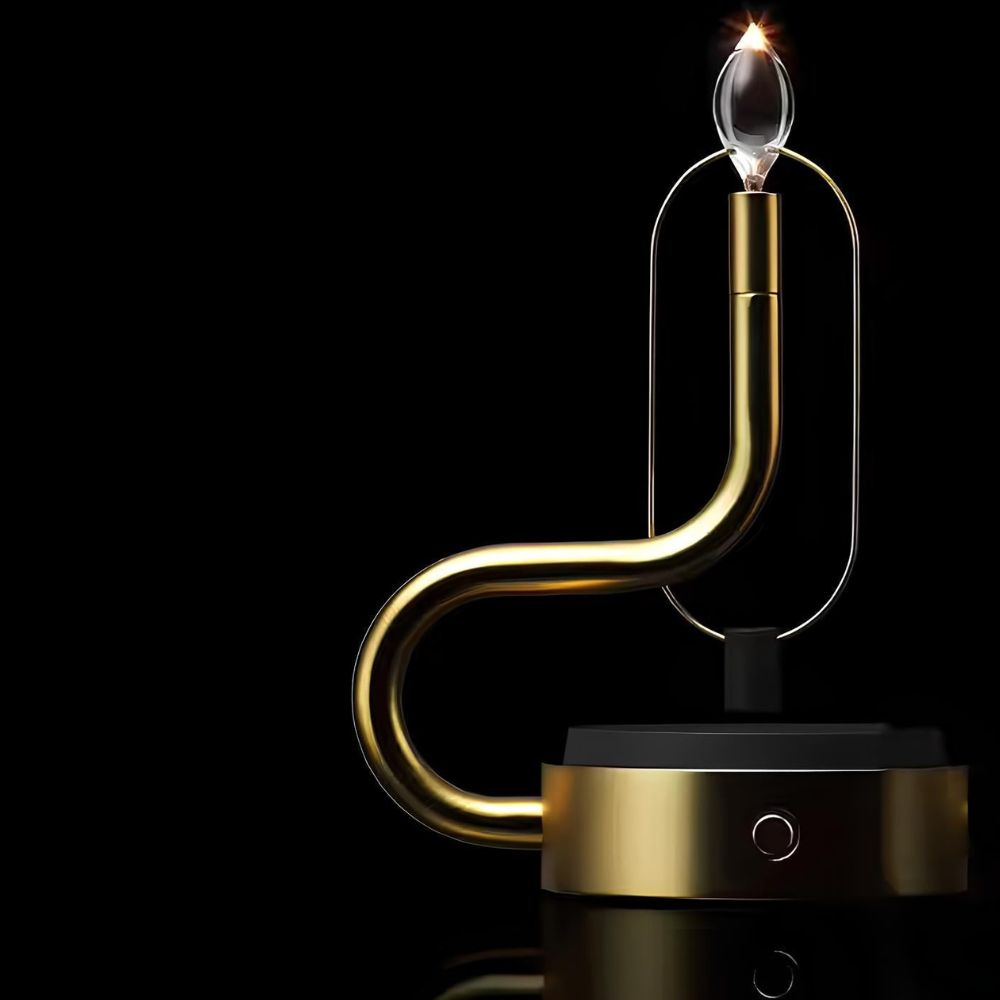 Wiederaufladbare Glaszylinder-Akzentlampe – Mid-Century-Batterieleuchte