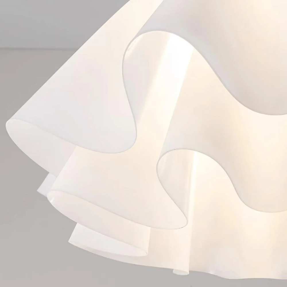 Flower Petal Ceiling Fixture with Brass Base - Transitional Mid Century