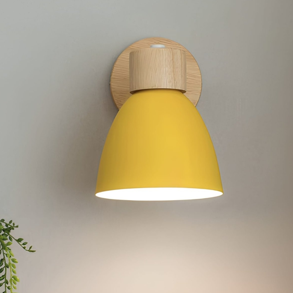 Nordische matte Wandleuchte mit Naturholz – moderne schwenkbare Arbeitsleuchte