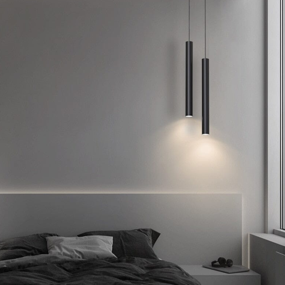 Minimalistische LED-Zylinder-Pendelleuchte – Schlanke vertikale Röhrenlampe zum Hängen