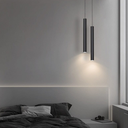 Minimalist LED Cylinder Pendant Light - Slim Vertical Tube Hanging Lamp