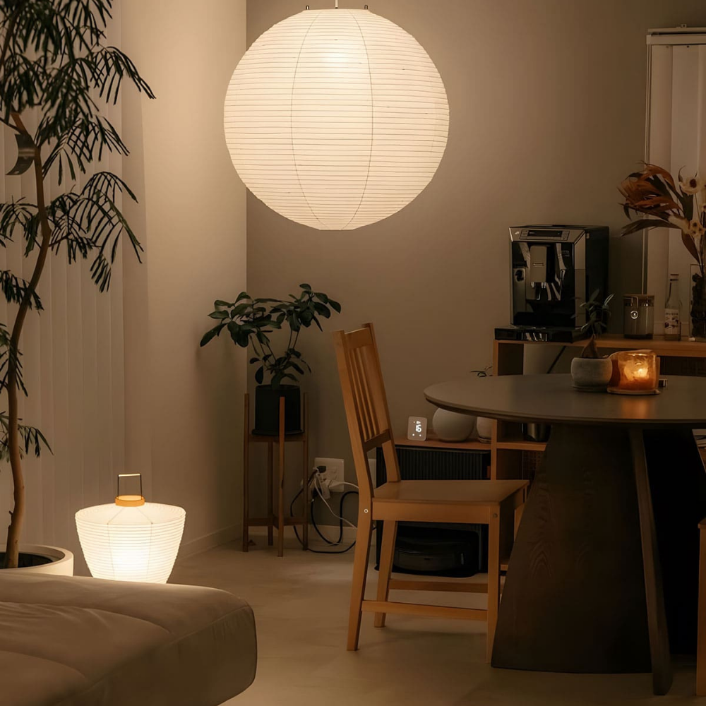 Japanese Paper Lantern Pendant Light - Washi Paper Globe Ceiling Lamp