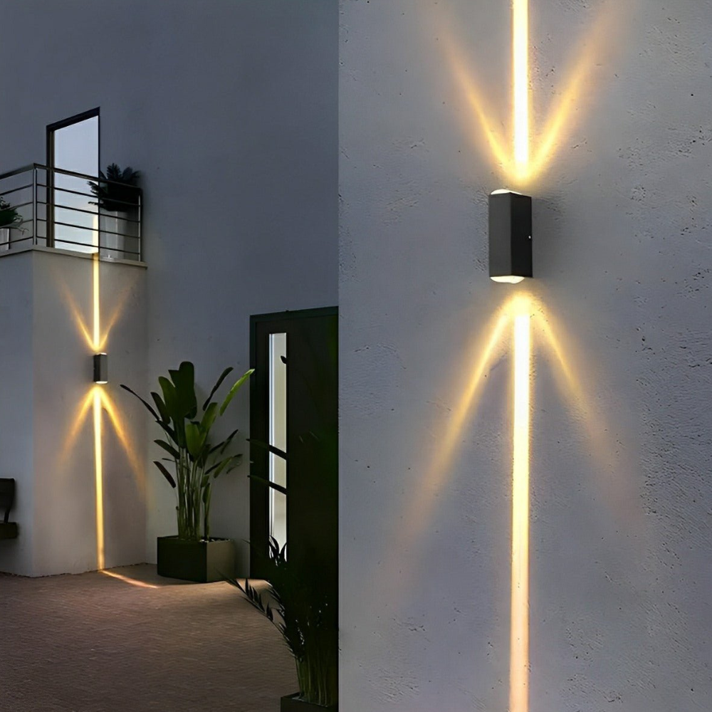 Veranda-Leuchte mit Doppelstrahl-Projektion und Aluminiumrahmen – Moderne Wandleuchte