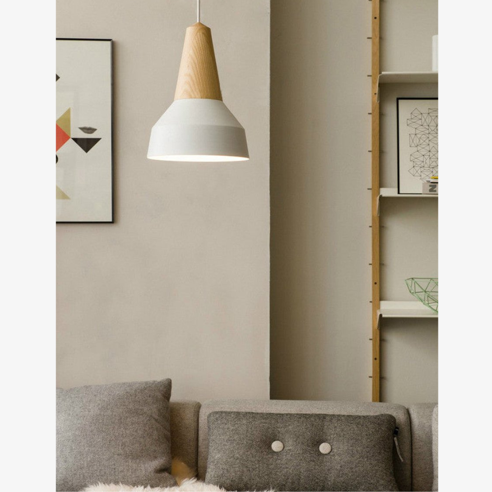 Modern Wood Nordic Pendant Light - Artisan Macaron Silhouette Hanging Lamp