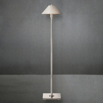 Adjustable floor lamp with Metal Slope Shade and Knurled Detailing - Architectural