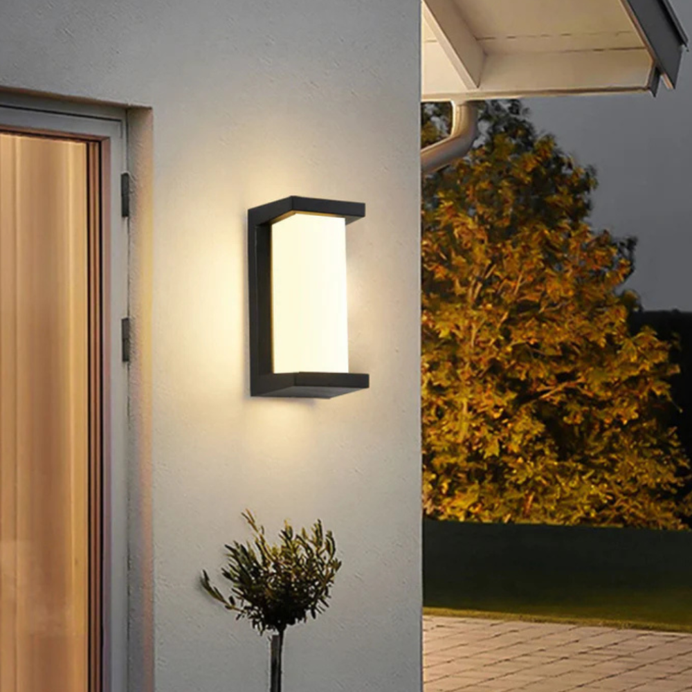 Modern Motion Sensor Outdoor Wall Light - Architectural Weather Resistant Wall Sconce