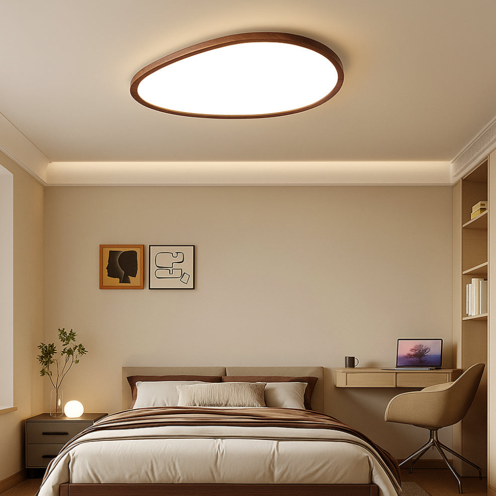 Flush Mount Ceiling Light with Aluminum Frame - Modern Scandinavian LED