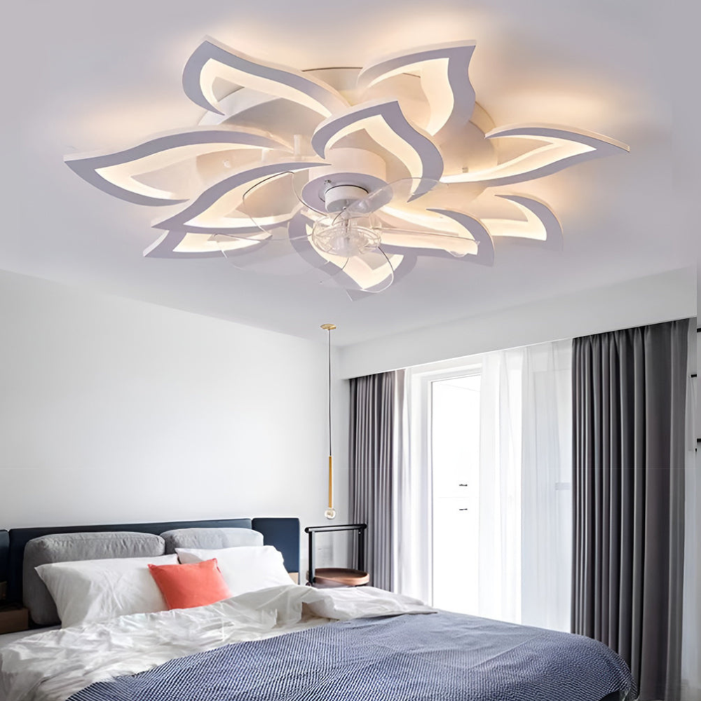 Deckenventilator zum Einbau mit Licht und integrierter LED-Beleuchtung – Moderner Kunststil