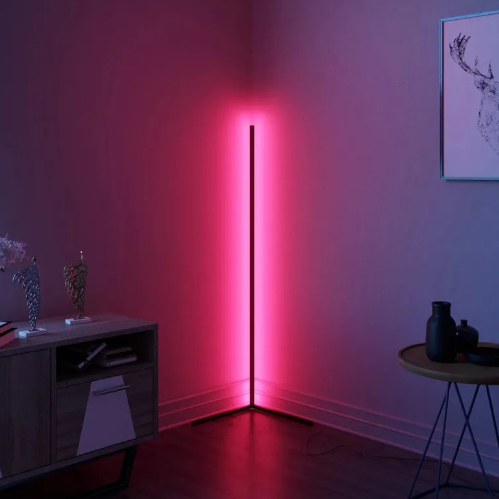LED-Eck-Stehlampe mit Fernbedienung – Minimalistisches RGB