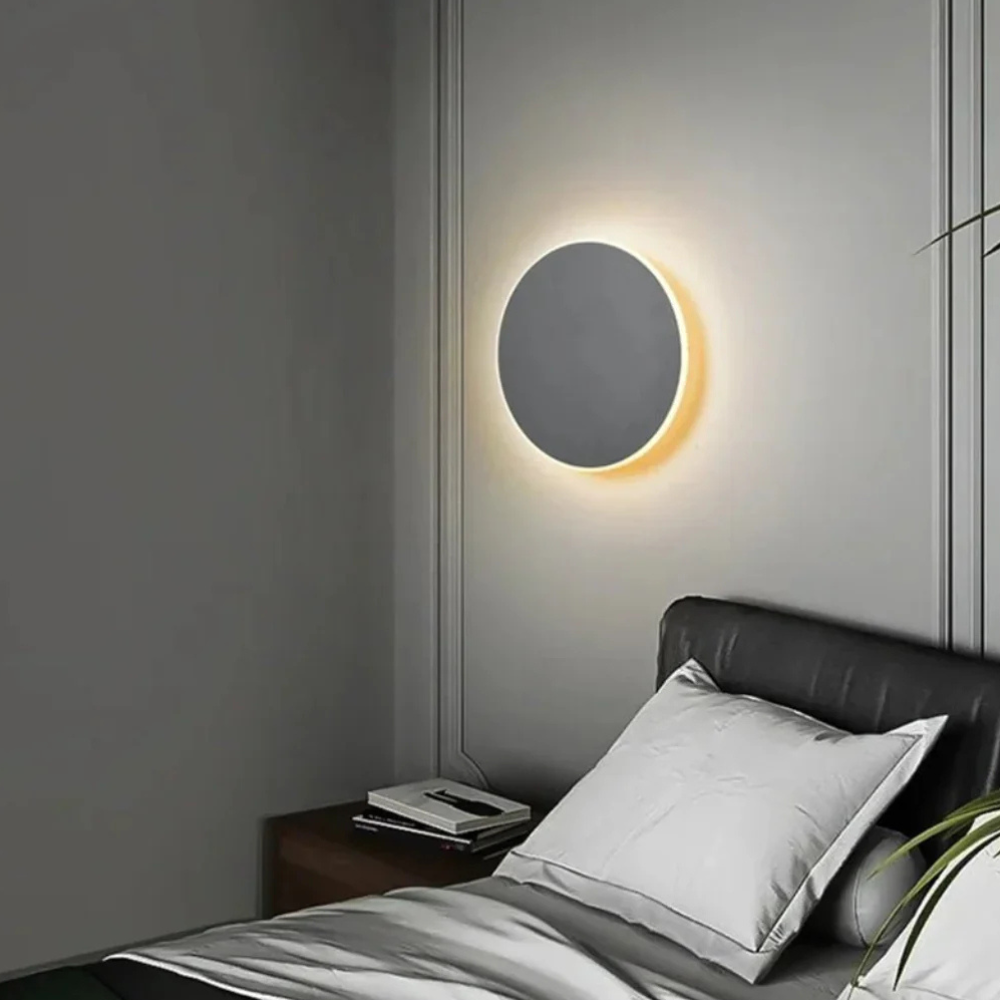 Architectural Floating Disc Wall Lamp - Round Aluminum LED Accent Light
