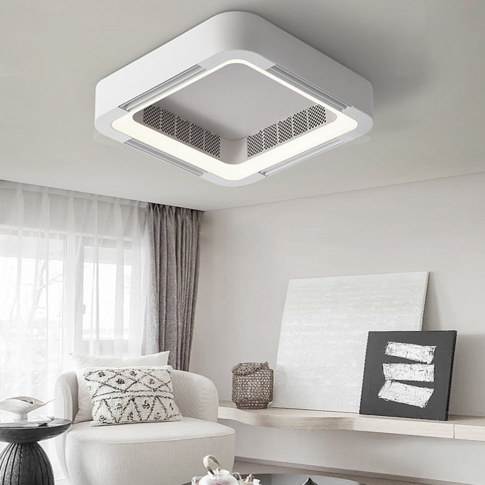 Ceiling Fan with Light and Bladeless Internal Ventilation - High-Modern Style