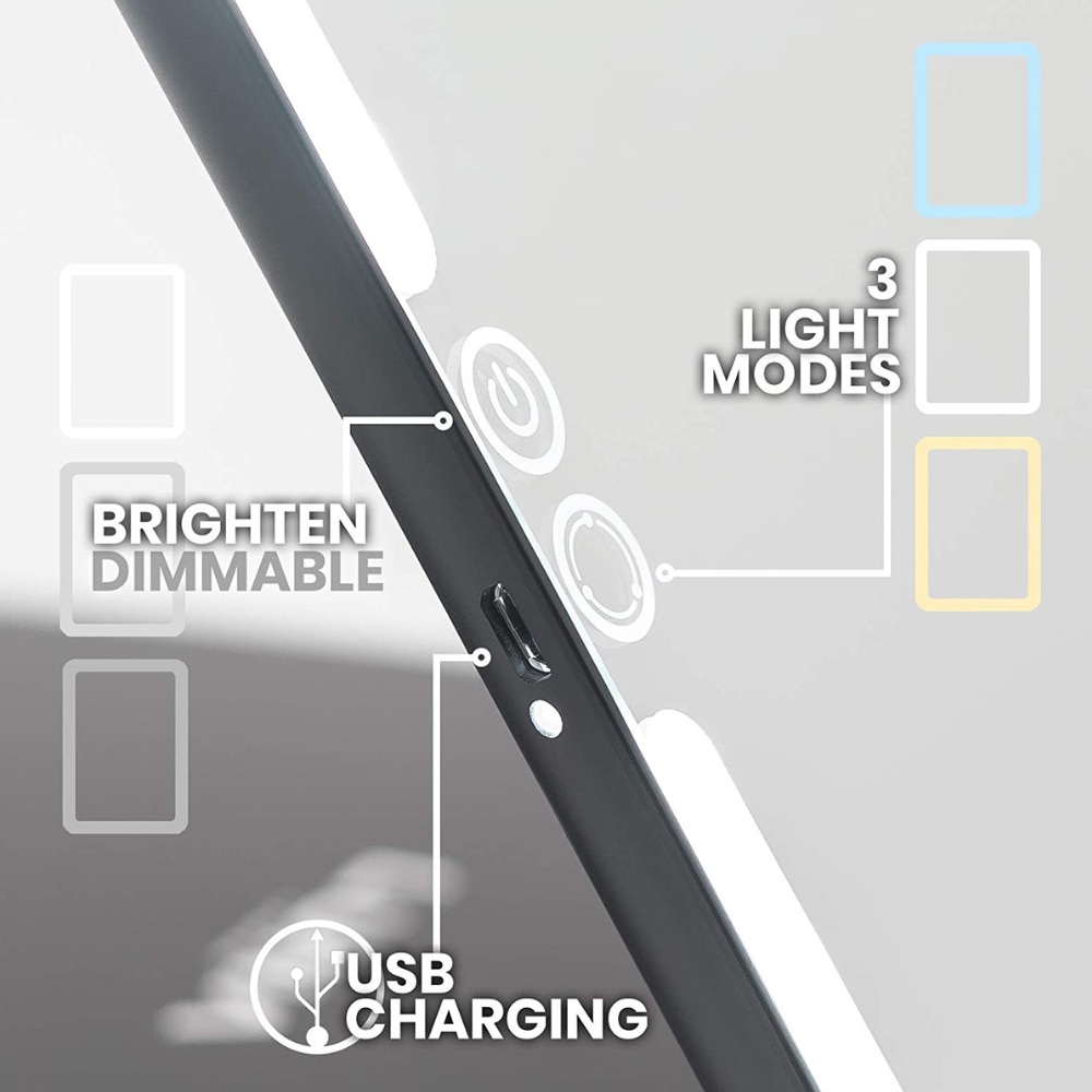 Led makeup mirror with Collapsible Tablet Design - Modern Minimalist