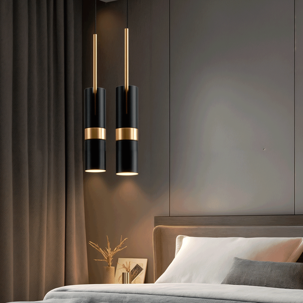Lampe suspendue directionnelle réglable avec bande métallique - Moderne et minimaliste
