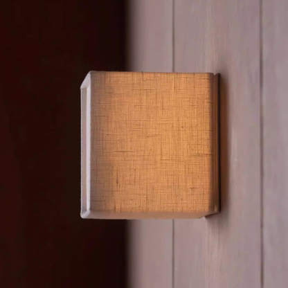 LED Cube Wall Sconce with Fabric Shade - Modern Japandi Style White