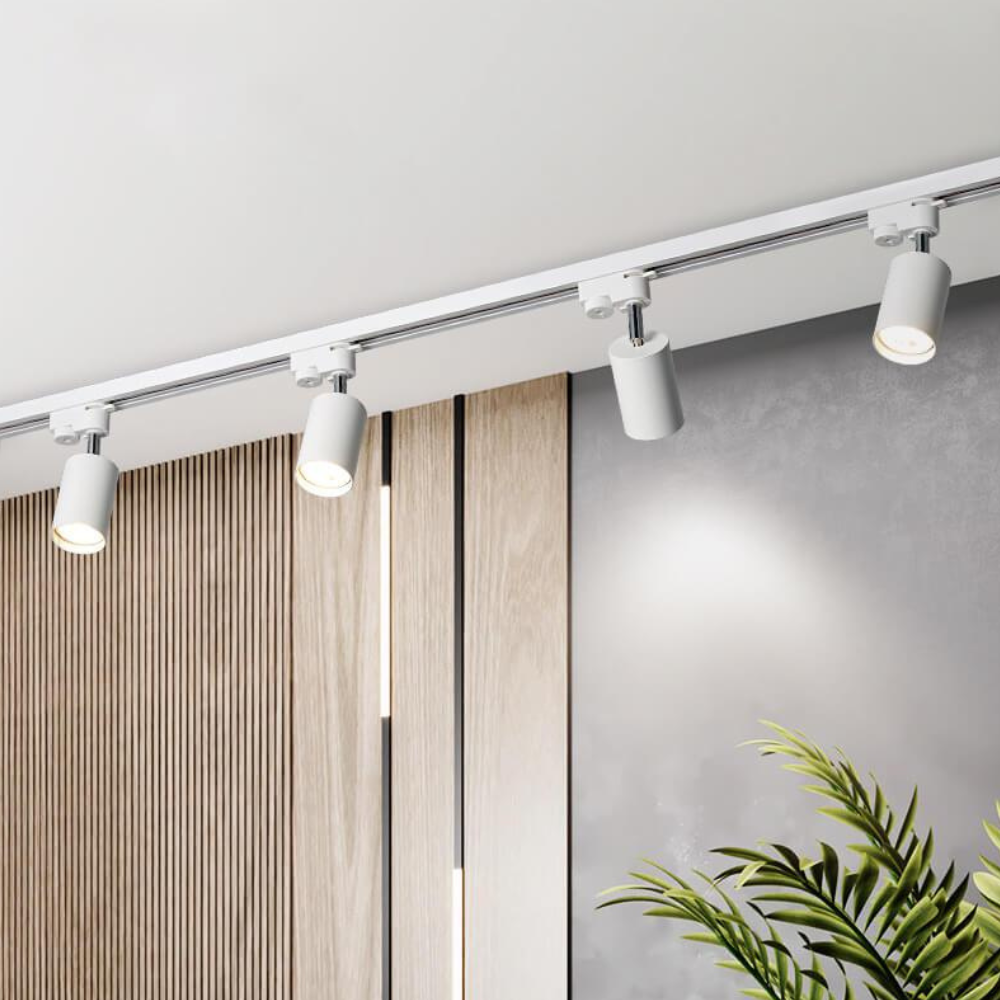 LED Track Lighting System with Adjustable Spotlights - Modern Industrial