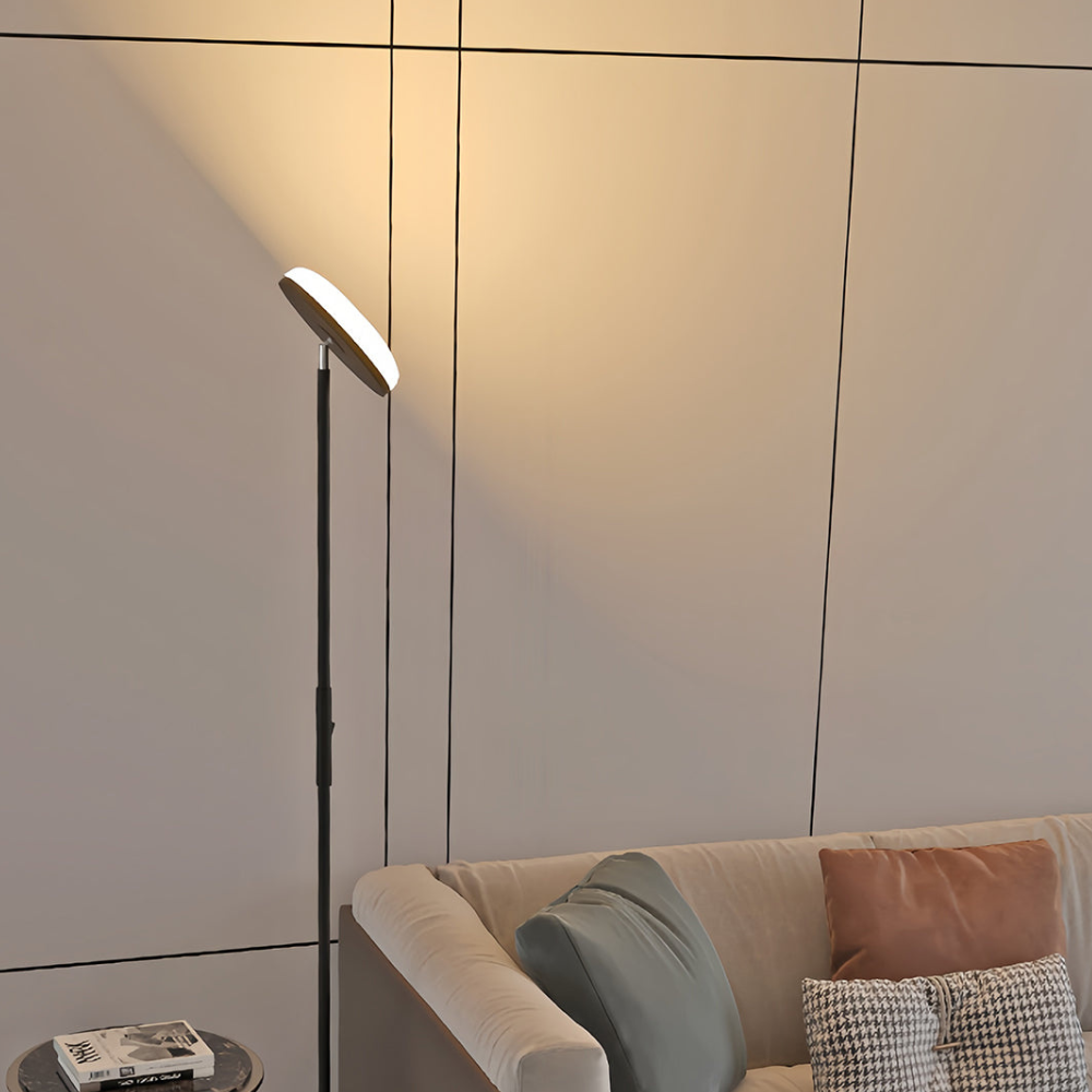 Lampadaire réglable avec rotule à 360 degrés et pied en fer mince - Architectural