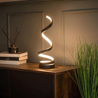 USB Rechargeable Modern Spiral LED Table Lamp - Dimmable Mood Lighting