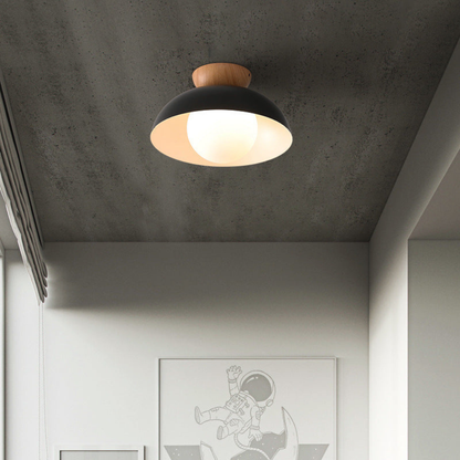 Flush Mount Ceiling Light with Nested Dome - Modern Mid Century Metal