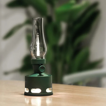 Mid-Century Modern Rechargeable LED Lantern - Vintage Battery Table Lamp
